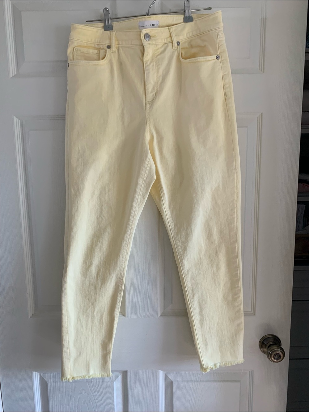 LOFT Soft Pale Yellow High-Rise Cropped Jeans